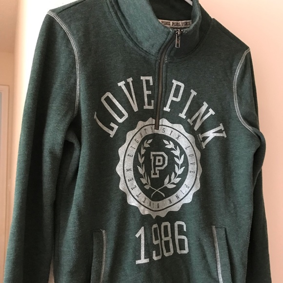 PINK Victoria's Secret Sweaters - VS PINK Half Zip